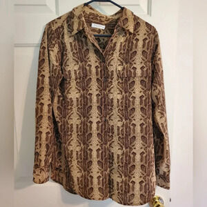 Equipment Snakeskin Women's 100% Silk Button Down Blouse Size Small